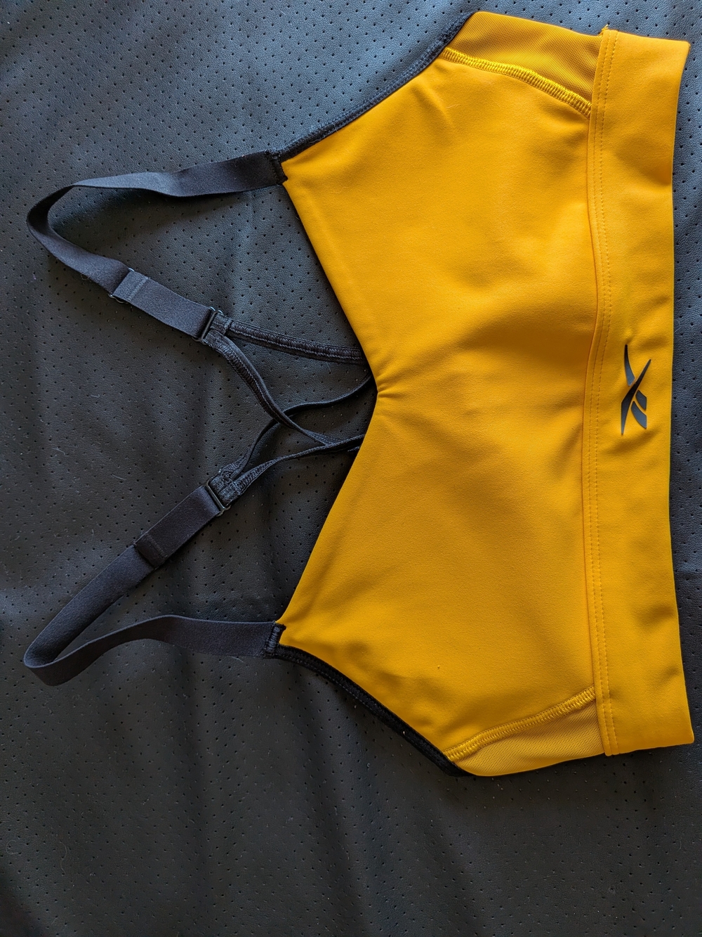 Reebok Yellow & Black Adjustable-Strap Sports Bra